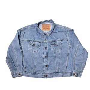 Vintage Levi's Type III Trucker Jacket 80s 90s Big Logo Patch Mens XL 70598-0711